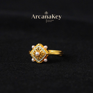 [COD] Nhẫn mở phong cách Baroque với hình dạng truyền cảm hứng Ruyi, thanh lịch bằng kim loại cổ điển [ArcanaKey]