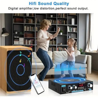 AK35 800W Bộ khuếch đại công suất gia đình 2 kênh Bluetooth TF Card Âm thanh vòm FM USB Điều khiển từ xa Mini HIFI Bộ khuếch đại kỹ thuật số âm thanh nổi