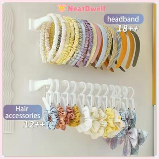 [COD] NEATDWELL Bảo quản dây buộc tóc tự, Kẹp tóc Vòng lưu trữ Giá lưu trữ băng đô đa chức năng, Bộ sắp xếp phụ kiện tóc không đục lỗ treo tường