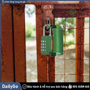 Khóa mật mã dây cáp thép 4 số thiết kế lò xo, Ổ khóa mật khẩu, Dây lò xo, 4 số, Dây cáp thép, Chống trộm