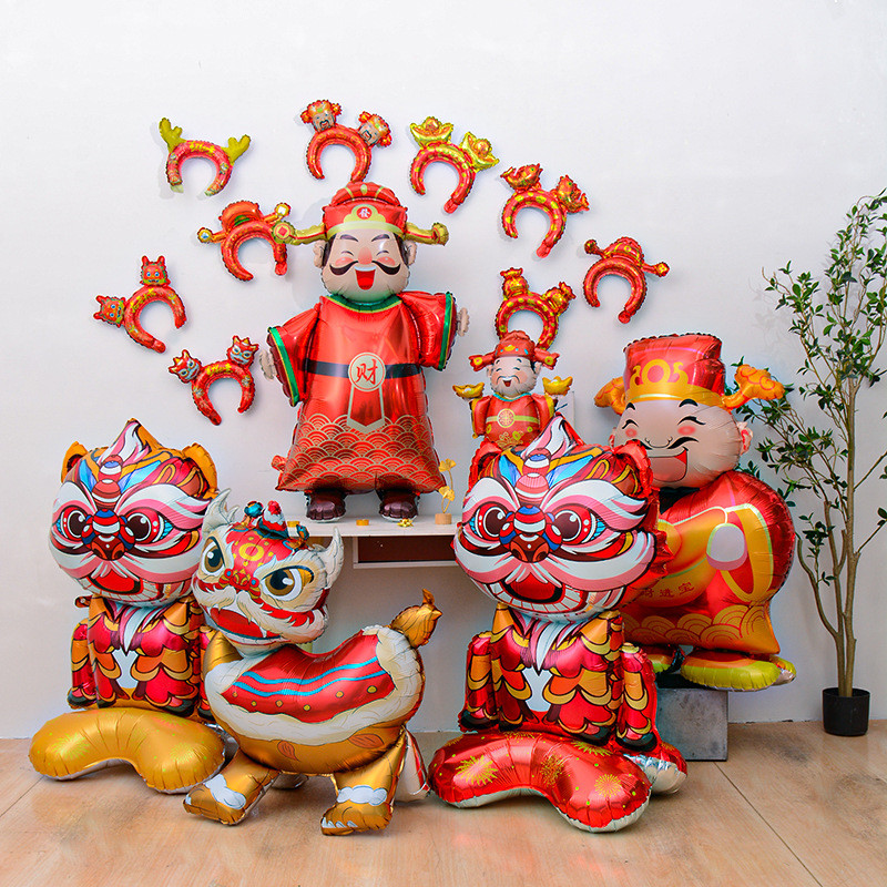 Năm Mới Bóng Thần Tài Bóng Bóng Thỏi Bóng Quá Khổ Bóng Đứng Bóng Mèo May Mắn Bóng Lễ Hội Mùa Xuân Bóng WT