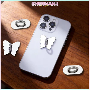 Móc treo điện thoại hình bướm oval có lớp keo dính mặt sau dùng để trang trí điện thoại.-SN bằng kim loại-SN
