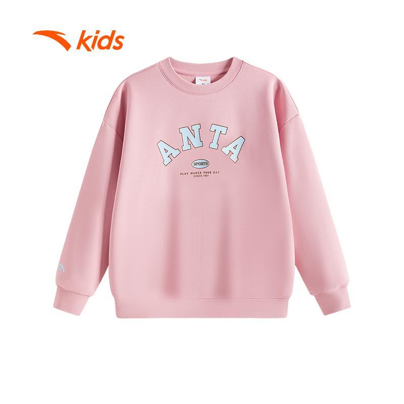 ANTA Kids Áo Nỉ Sweater Dáng Chui Đầu, Tay Dài, Mềm Ấm, Thoải Mái Vận Động Bé Gái A62537702