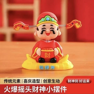 Di Chuyển Đầu Thần Tài Trang Trí Xe Ô Tô Dễ Thương Hoạt Hình Trang Trí Nhà Cửa RKRK