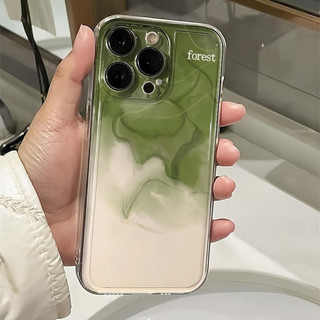 Ốp bảo vệ màu xanh lá cây matcha tươi tương thích với iPhone17 / 16plus / 15 Pro / 14 / 13 / 12 / 11Pro max / xs max chống rơi 7 / 8Plus / xr / x / xs