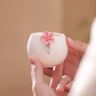 Cốc tay gốm Master đính hoa, uống hồng trà, dùng làm quà tặng BU49