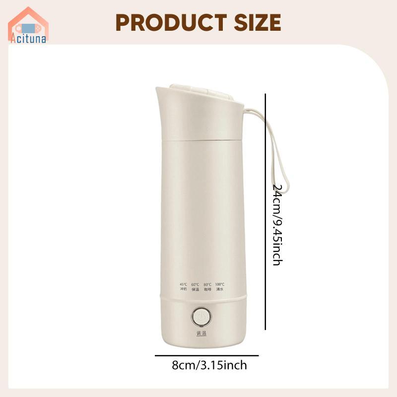 Acutuna Ấm Siêu Tốc Điện Di Động Làm Nóng Cốc Nước Ấm Trà Điện Ấm Siêu Tốc Du Lịch Bằng Thép Không Gỉ Ấm Đun Nóng Nhỏ Gọn Cốc Du Lịch Đèn Báo Thích Hợp Cho T