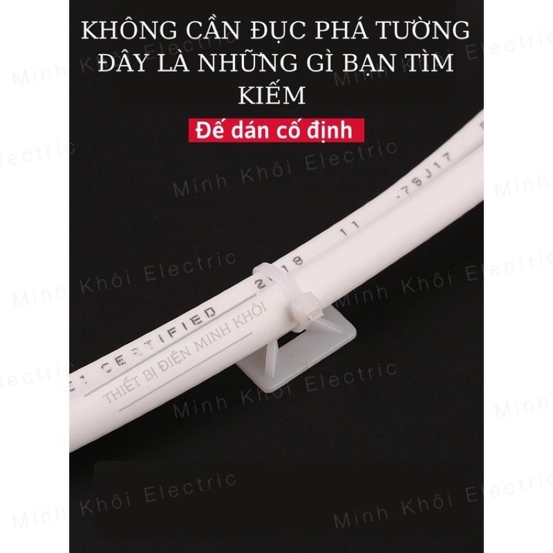 Đế Dán Dây Rút Cố Định Dây Điện, miếng dán giữ dây điện, gối đỡ lạt nhựa
