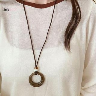 Vòng cổ nữ màu nâu phong cách vintage tối giản, chất liệu nhựa mát mẻ - JulyHot