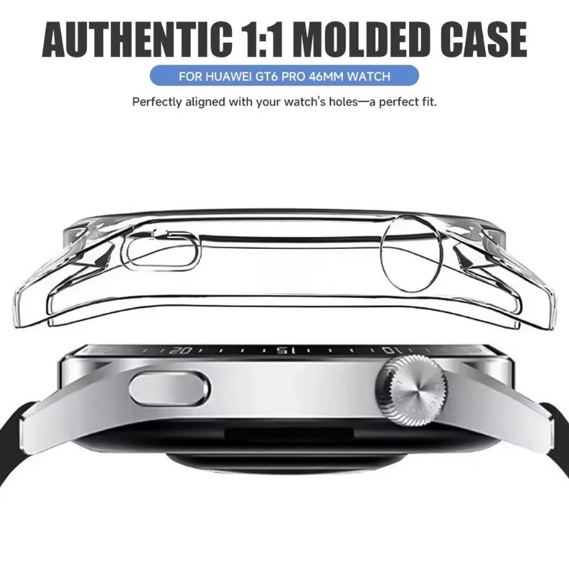 Ốp Bảo Vệ Chống Sốc PC Cho Huawei GT6Pro GT 6Pro Kính Cường Lực + PC Dành Cho Huawei GT6 Pro Đồng Hồ Thông Minh Bảo Vệ Cứng Vỏ Da