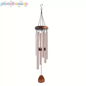 Khung Ảnh Cổ Điển 26 Inch Ống Nhôm Chuông Gió Có Thẻ Treo Bằng Gỗ Trang Trại Sân Vườn Ban Công Hành Lang Trang Trí VN