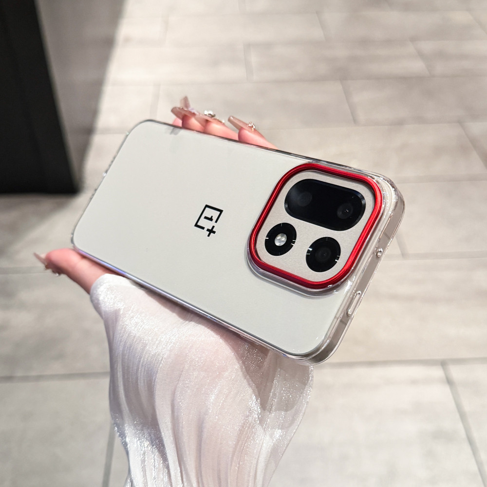 Dành Cho Oneplus 15 Màu Vận Chuyển Series Trong Suốt Vòng Tròn Đỏ Cứng Ốp Lưng Nước Chống Trơn Trượt Họa Tiết Điện Thoại
