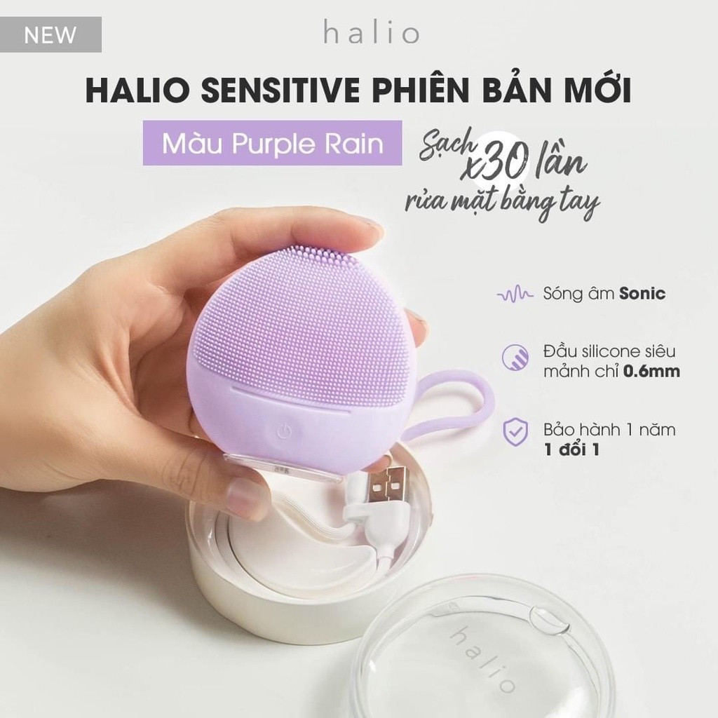 [KOL/KOC] Máy rửa mặt Halio Sensitive Facial Cleansing & Massaging Device - Bảo hành chính hãng 24 tháng
