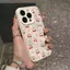 Trắng Cherry cho iPhone 16 trường hợp iPhone 14promax All Inclusive 15Plus Tính cách 13 Mới