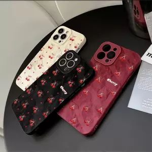 Trắng Cherry cho iPhone 16 trường hợp iPhone 14promax All Inclusive 15Plus Tính cách 13 Mới