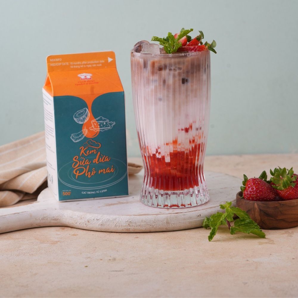 Kem Phô Mai Pha Chế Nhất Hương Hộp 500g Bốn Hương Vị Đỉnh Cao Thơm Ngon Béo Ngậy, Chuẩn Vị Quán
