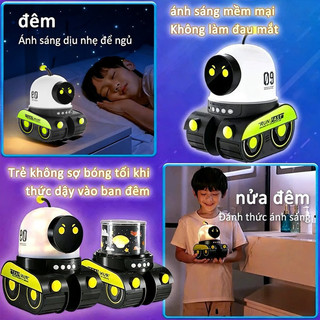 【BabyJoy】Robot đèn chiếu 3in1 kết nối Bluetooth,Bầu trời đầy sao 360° và hình ảnh chiếu,Có chức năng phát nhạc