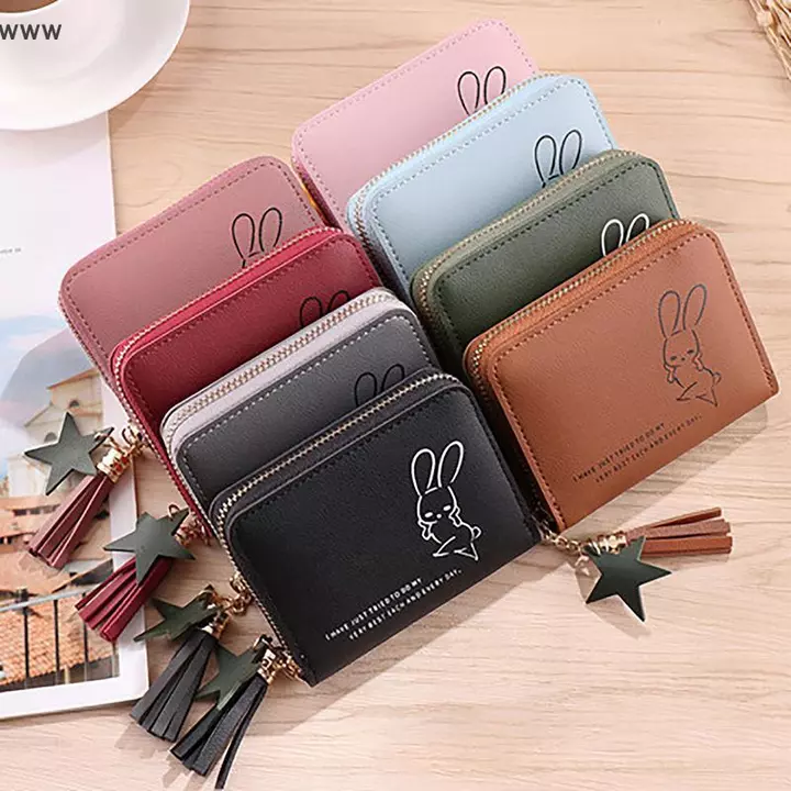 Phụ Nữ Ví phụ nữ mini nhỏ ngắn tua Ví cô gái dễ thương dây kéo PU da đồng xu Ví nữ tay ví ví – 6