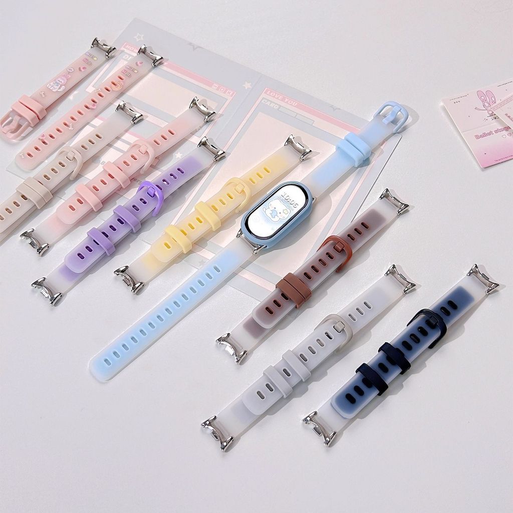 Dây đeo silicon cho Xiaomi Mi Band 10 9 8 nfc Vòng tay màu kép có thể thay thế cho Mi Band 9 10 Dây đeo cổ tay phiên bản gốm sứ