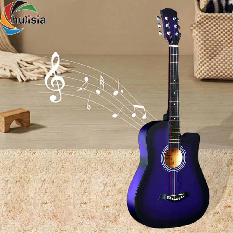 Chalisia 38 '' Đàn Guitar Gỗ Acoustic Người Mới Bắt Đầu Dễ Dàng Giữ Trẻ Em Học Tập 6 Dây Đàn Guitar Dân Gian Nhạc Cụ Cho Gigs Quà Tặng Mọi lứa tuổi