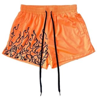 Quần short thể thao nam ESEA thiết kế lưới thoáng khí, in hình ngọn lửa