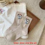 Tất giữa PYCOU, Tất ống giữa động vật hoạt hình thoáng khí, Tất Cotton mềm mại chấm bi