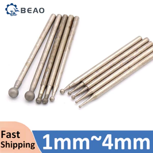 Mũi mài kim cương 2,35mm Chân kim cương Gắn điểm đá Ngọc khắc Ba Lan Công cụ khắc mỏng Đầu chữ T Hình cầu Táo tàu Hình dạng hạt nhân