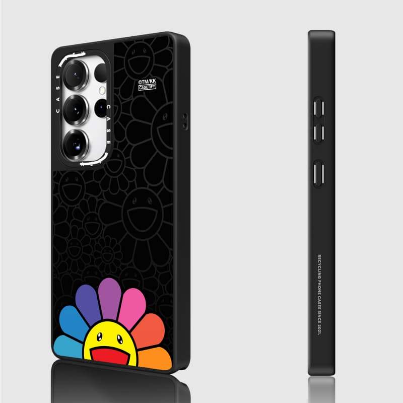 Ốp lưng CASECASE X SMILE (RAINDOW) Vỏ hút từ tính màu đen mờ cho gương Samsung Galaxy S26 S25 S24 S23 Ultra Plus Mặt sau cứng có hộp khắc logo