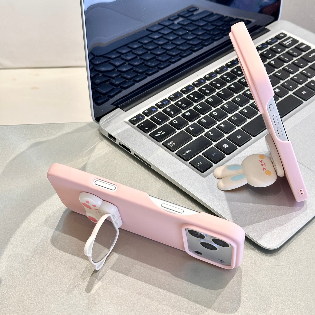 Vỏ điện thoại hình gấu bông hồng 3D phù hợp cho iPhone 17 Pro Max  iPhone 17 16 15 14 13 12 11