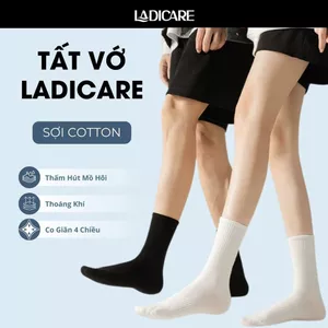 Tất vớ cổ thấp nam LADICARE trơn, chất liệu cotton cao cấp hút ẩm thoáng khí khử mùi