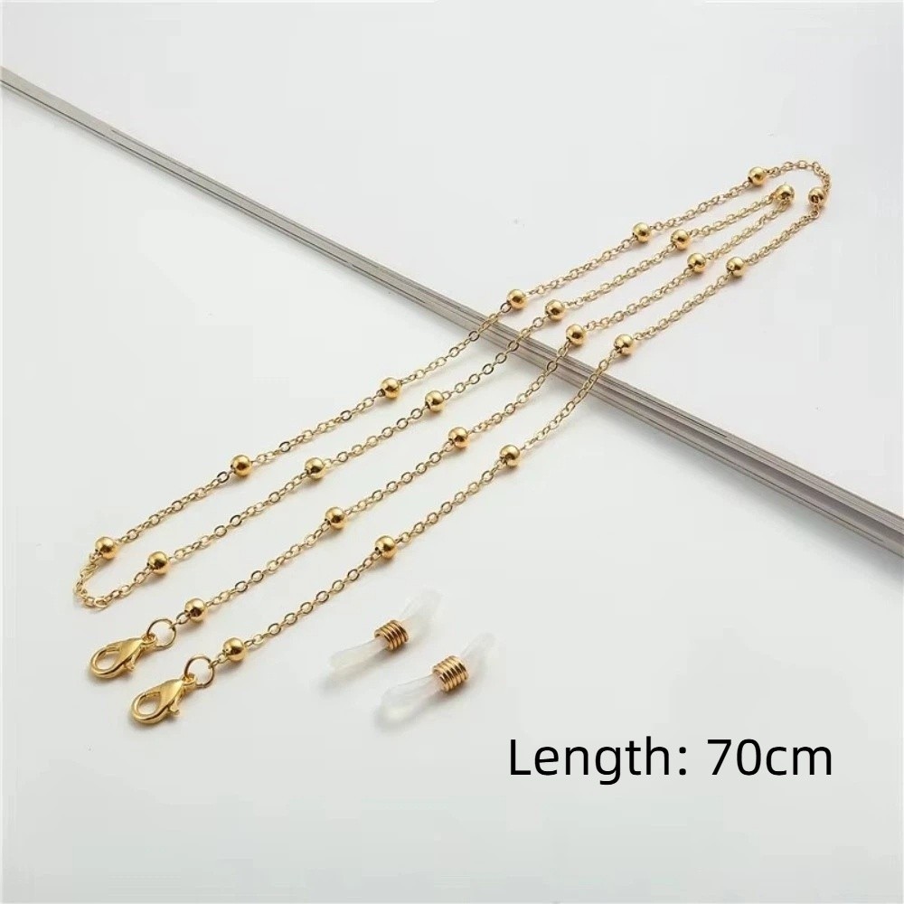 Dây chuyền kính RTJIFSS, Dây chuyền mặt nạ DIY chống trượt, Trang sức thời trang thủ công thời trang 70cm Kính râm chuỗi hạt kim loại