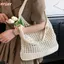 HFSHY Nữ Móc Túi Tote Rỗng Túi Đi Biển Dung Tích Lớn Túi Xách Thời Trang Dệt Kim Đeo Vai Túi Mua Sắm Cho Du Lịch Kỳ Nghỉ VN