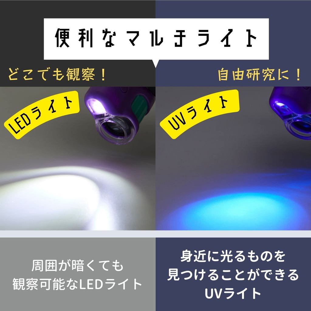 Raymay Fujii Kinh Hien Vi Mini RXT1142/Phong To 20x/Den LED+UV/Chup Dien Thoai/3 Mau/Nhat Ban