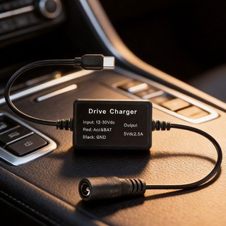 Cutep 9V 12V 24V DC5521 sang USB C Cáp nguồn ô tô DC5 5x2 1 đến Type C Bộ chuyển đổi bước xuống 5V 2 5A Đầu ra cho bảng điều khiển đến