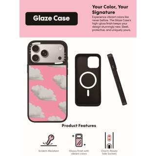 CASECASE X White Cloud Case Chống Trầy Xước Từ Hút Kính Cho IPhone 17 Air 16 15 14 Pro Max Plus Ốp Lưng Cứng Có Hộp Khắc Logo