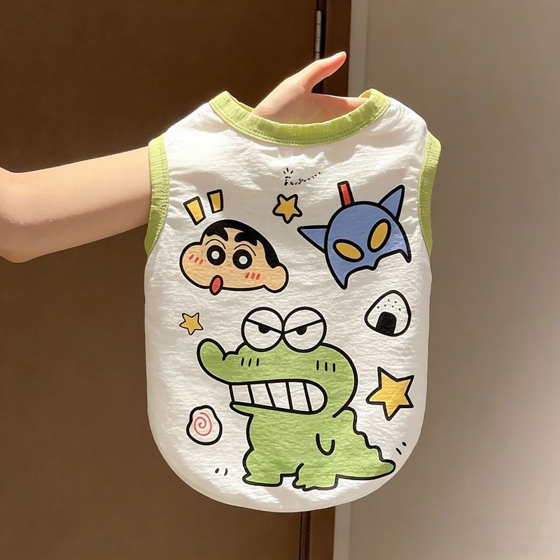 Quần áo cho chó cưng Hoạt hình siêu dễ thương Crayon Shin-Chan Áo Vest thân thiện với da Chó lớn Golden Retriever Labrador