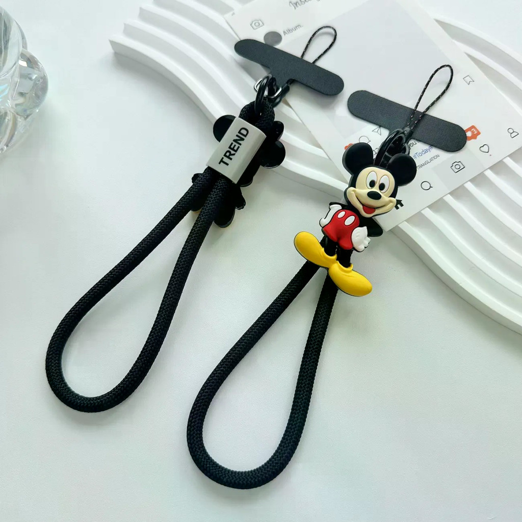 Dây buộc điện thoại di động Mickey dễ thương, dây đeo cổ tay, vòng tay ngắn, dây buộc ngắn, kẹp, chống rơi, dây buộc tự khóa cao cấp, chống thất lạc và chống rơi