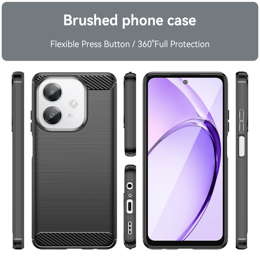 Ốp lưng OPPO A5i Vỏ nhựa TPU mềm bằng sợi Carbon cho Ốp điện thoại OPPO A5i
