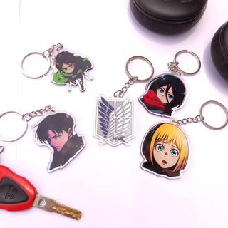FEELIO - Gantungan Kunci Acrylic 3mm Anime Attack on Titan Shingeki no Kyojin Levi Mikasa Eren Armin GK15 - Attack on