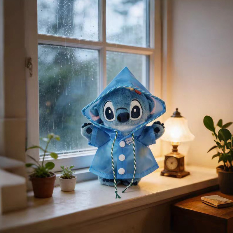 Spike Price [Chính hãng] Áo mưa Disney Stitch Charm Sang trọng Búp bê Cross-Dressing Áo mưa Stitch Móc khóa Túi Phụ kiện Interstellar Baby Anime Ngoại vi Quà tặng
