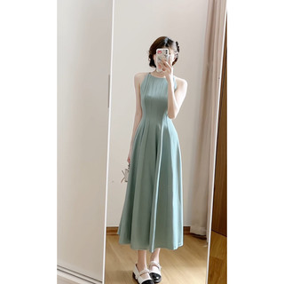 Váy Cổ Yếm Maxi Trơn Bo Eo Dáng Dài Xòe Chất Chéo Tiểu Thư Hàn Quốc Dự Tiệc Sự Kiện Đi Chơi - Vierlin V168