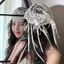 NKSFX Cô Dâu Ren Nơ Ruy Băng Đầu, Thoáng Khí Retro Thêu Cô Dâu Mũ Cưới, Phong Cách Pháp Với Nơ Ruy Băng Phụ Kiện Tóc