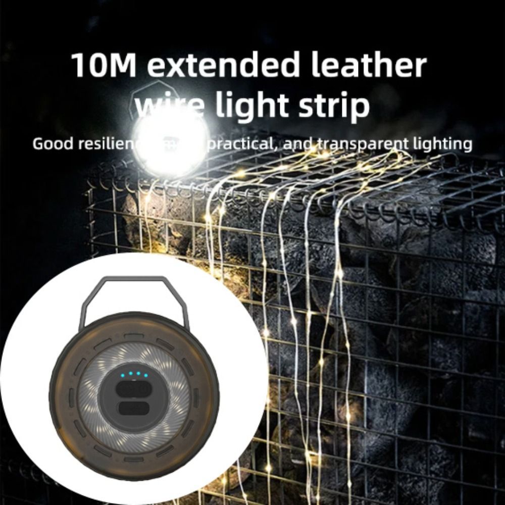 Đèn cắm trại SDEERCONCEPTNR LED dây ngoài trời, tay quay, nguồn tán, dải đèn, kèm băng đo