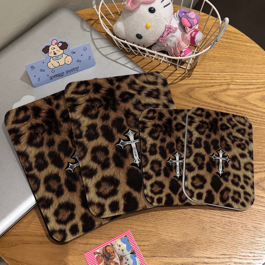 Leopard sọc chéo vật liệu bền đẹp phong cách thời trang cao cấp gấp gương trang điểm