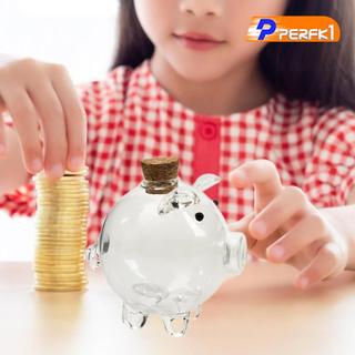 Thủy Tinh Heo Đất Đồ Chơi Đồng Xu Hộp Bảo Quản Trong Suốt Tiết Kiệm Bình Cho Trẻ Em Người Lớn Phòng Học Sử Dụng