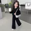 Quần ống rộng đính cườm mùa xuân thu Áo phù hợp với bé gái Trung lớn Trẻ em bé gái Đường phố chiên thời trang Phong cách Hàn Quốc Bộ đồ hai mảnh thời trang 120-170 Size G8UW