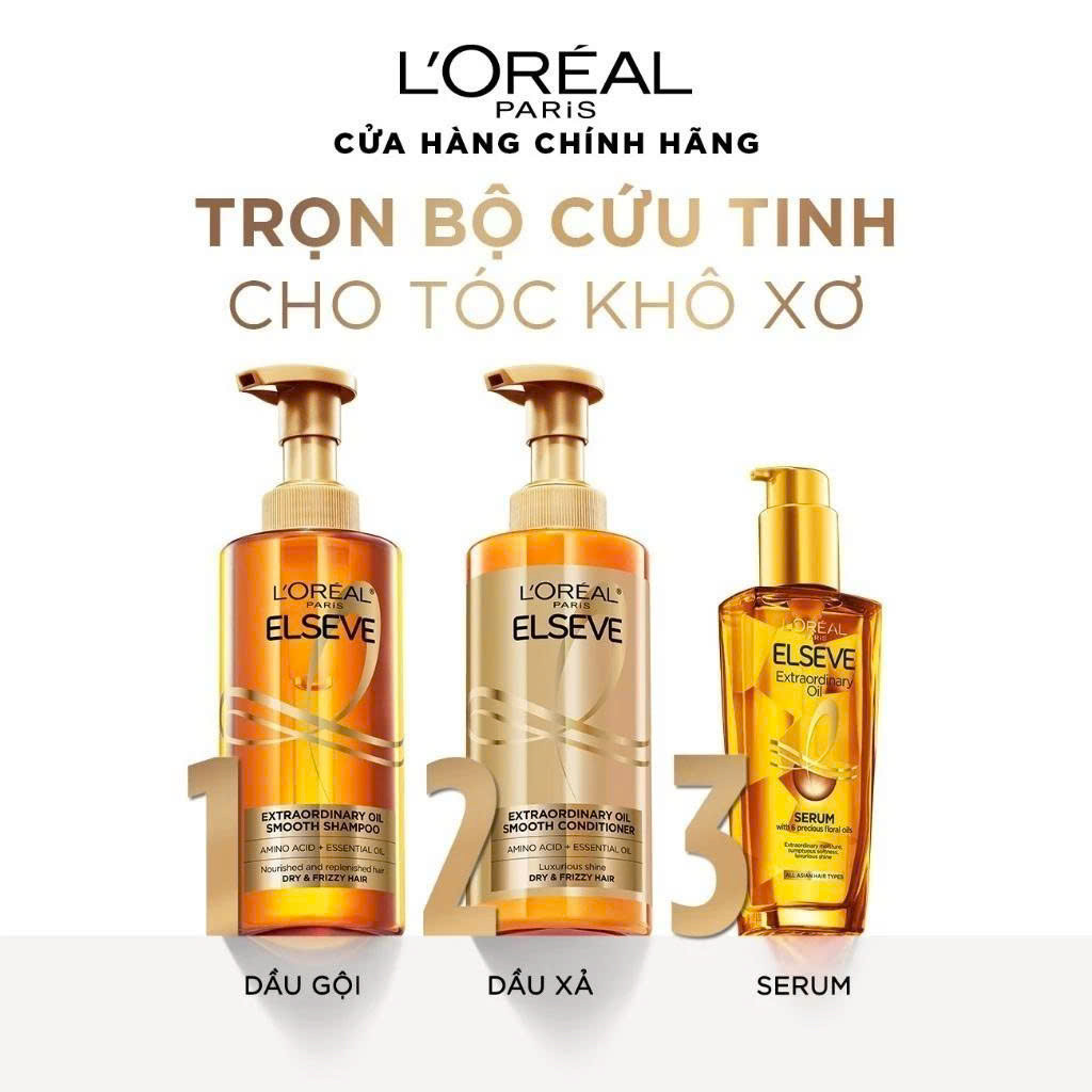 [QUÀ TẶNG KHÔNG BÁN] Dầu xả dưỡng tóc suôn mượt cao cấp L'Oreal Paris Extraordinary Oil Smooth 80ML