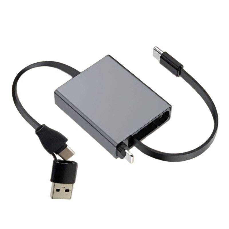 Cáp USB co giãn di động GODD với dây sạc kính thiên văn đầu ra 66W Kết cấu hợp kim nhôm cho nhiều điện thoại khác nhau