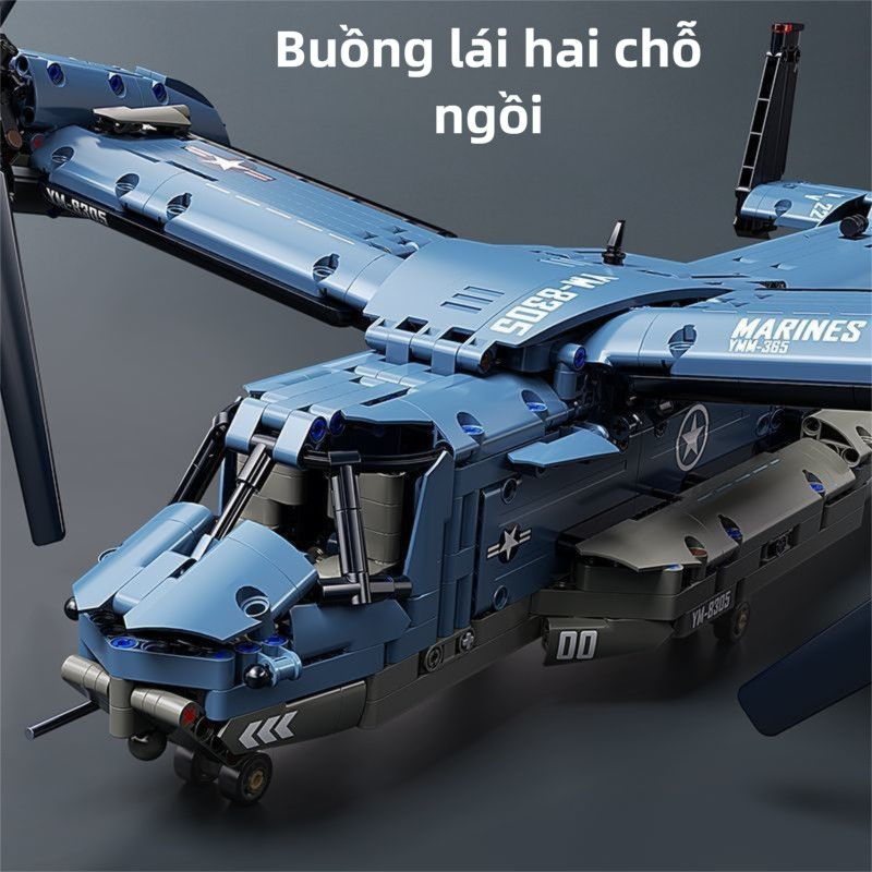 Của Cá Đại Bàng V22 Trực Thăng Khối Xây Dựng Trẻ Em Giáo Dục Lắp Ráp Đồ Chơi Mô Hình Bé Trai Bé Gái Quà Tặng