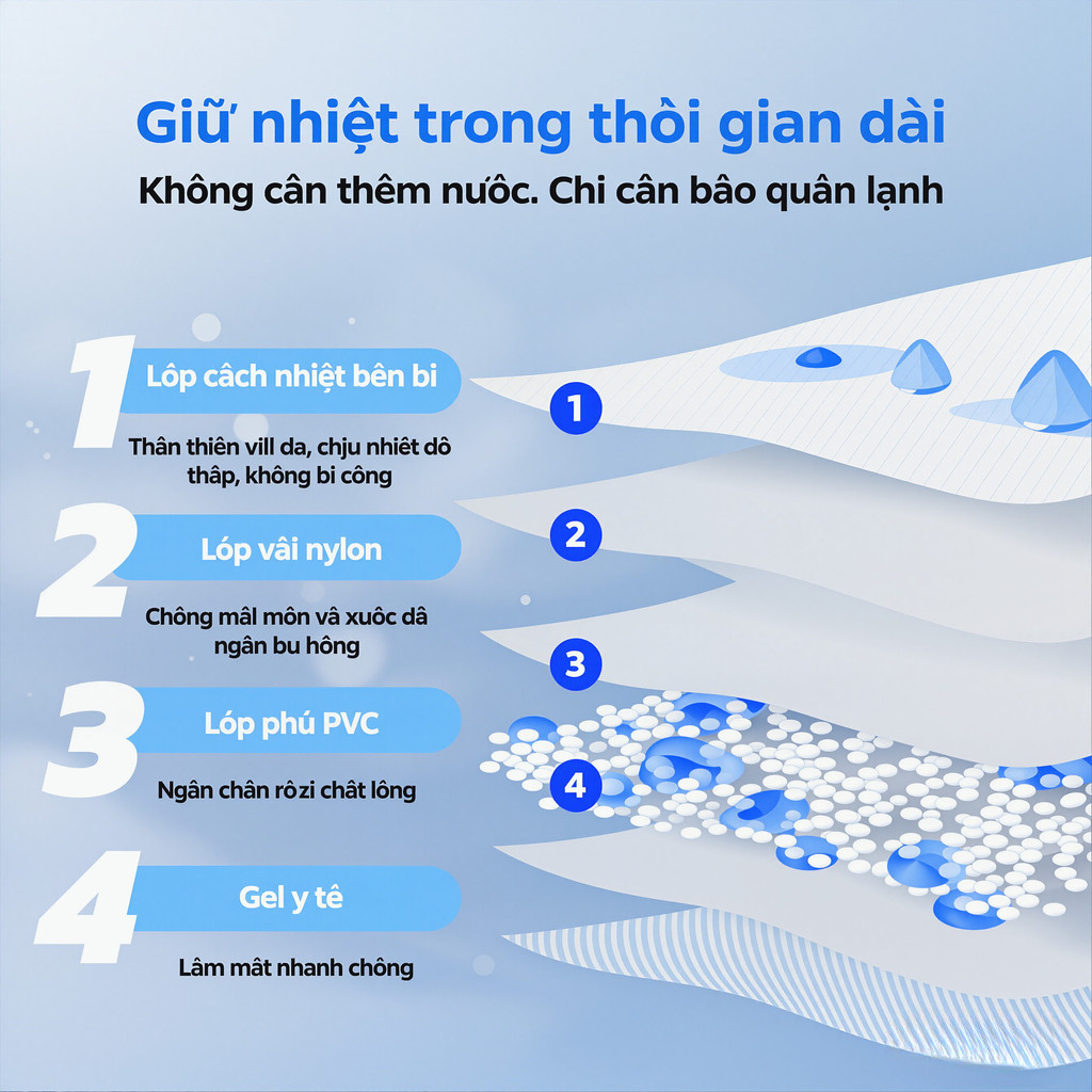 【COD】Mẫu mới túi chườm đá lạnh dạng gel 44cm*17cm y tế tái sử dụng, giảm đau và sưng tấy nhanh chóng an toàn.